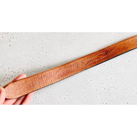 Vintage TexTan Tex Tan Full Grain Cowhide Hand Tooled Belt Size 32 1932B Western - Picture 2 of 7